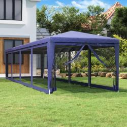 Tente de fête et 10 parois latérales en maille Bleu 3x12 m PEHD alsavelo