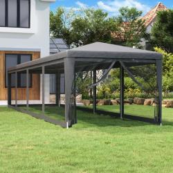 Tente de fête et 10 parois latérales en maille Anthracite 3x12m alsavelo