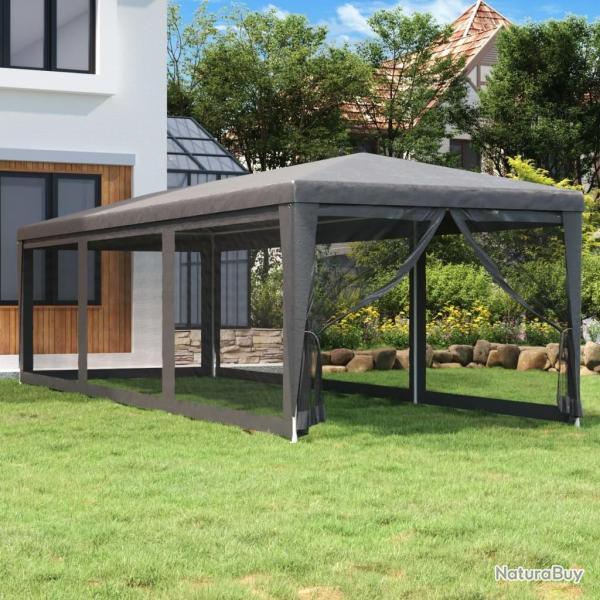 Tente de fte avec 8 parois latrales en maille Anthracite 3x9m alsavelo