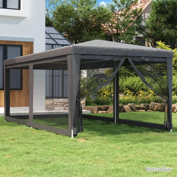Tente de fte avec 6 parois latrales en maille Anthracite 3x6m alsavelo