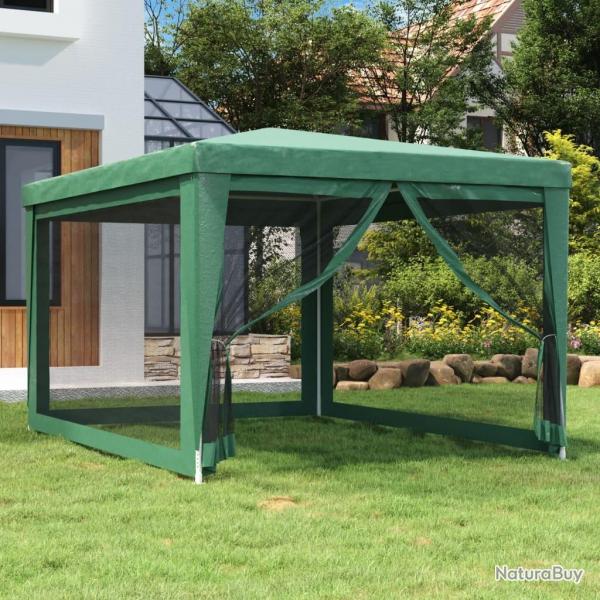 Tente de fte avec 4 parois latrales en maille Vert 3x4 m PEHD alsavelo