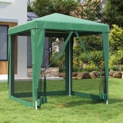 Tente de fête avec 4 parois latérales en maille Vert 2x2 m PEHD alsavelo