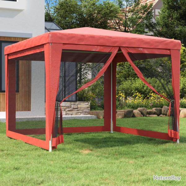 Tente de fte avec 4 parois latrales en maille Rouge 3x3m PEHD alsavelo