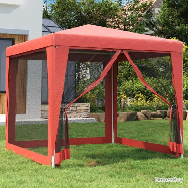 Tente de fte avec 4 parois latrales en maille Rouge 2.5x2.5 m alsavelo