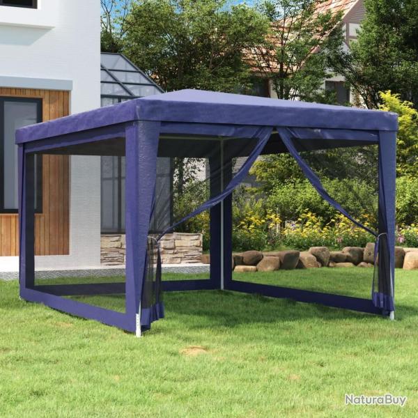 Tente de fte avec 4 parois latrales en maille Bleu 3x4 m PEHD alsavelo