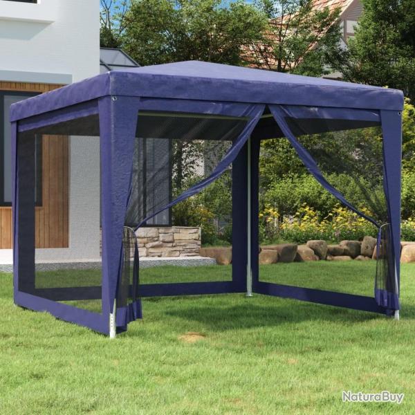 Tente de fte avec 4 parois latrales en maille Bleu 3x3 m PEHD alsavelo