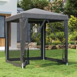 Tente de fête avec 4 parois latérales en maille Anthracite 2x2m alsavelo