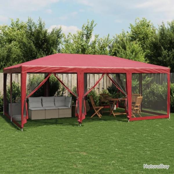 Tente de fte avec 10 parois latrales maille rouge 6x4 m PEHD alsavelo