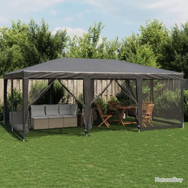 Tente de fte avec 10 parois latrales maille anthracite 6x4 m alsavelo