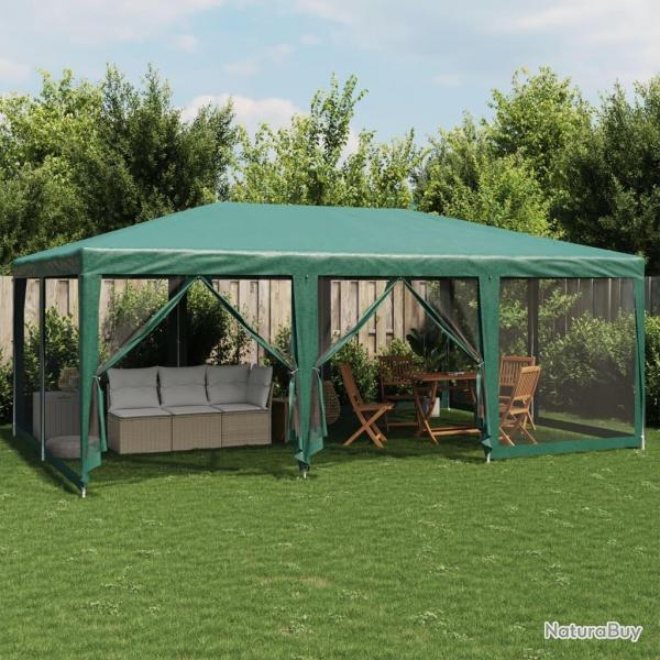 Tente de fte avec 10 parois latrales en maille vert 6x4m PEHD alsavelo