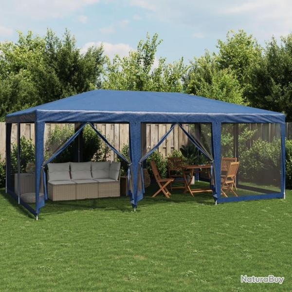 Tente de fte avec 10 parois latrales en maille bleu 6x4m PEHD alsavelo