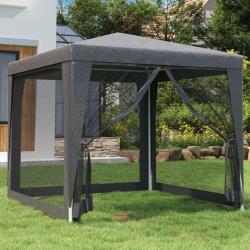 Tente de fête 4 parois latérales en maille Anthracite 2.5x2.5 m alsavelo