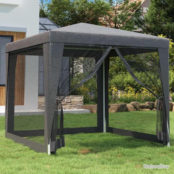 Tente de fte 4 parois latrales en maille Anthracite 2.5x2.5 m alsavelo