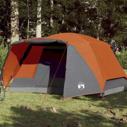 Tente de camping et porche 4 personnes gris orange imperméable alsavelo