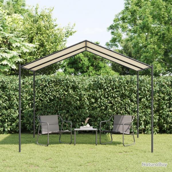 Tente  auvent beige 3x3 m acier et tissu alsavelo