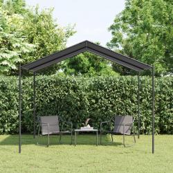 Tente à auvent anthracite 3x3 m acier et tissu alsavelo