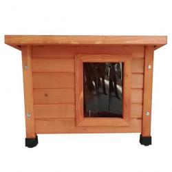 Maison pour chat d'extérieur XL 68,5x54x51,5 cm bois marron alsavelo