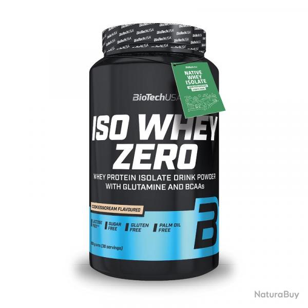 BIOTECH ISO WHEY ZERO (908g) - Protine Whey Isolate Native de qualit premium Cookiecream