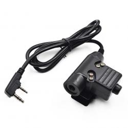 Déport PTT pour radio BAOFENG / KENWOOD - Prise 2 broches type K