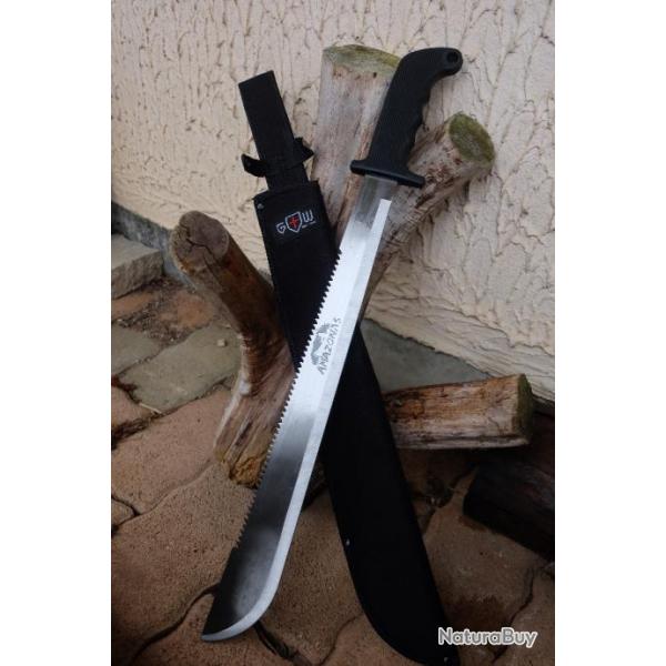 Couteau Bowie Machette Military Guide d'Amazonie Machete Lame Acier 3Cr13 Manche ABS Etui Nylon002