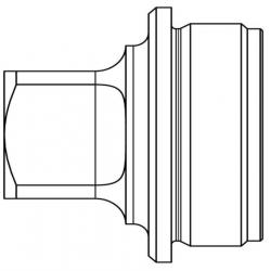 Adaptateur B&T HUB DM 1/2x28 UNEF ACIER