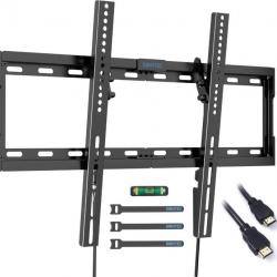 Support Mural TV pour Téléviseurs Incurvés/Plats LED LCD OLED Plasma de 37-80 Pouces + Cable HDMI