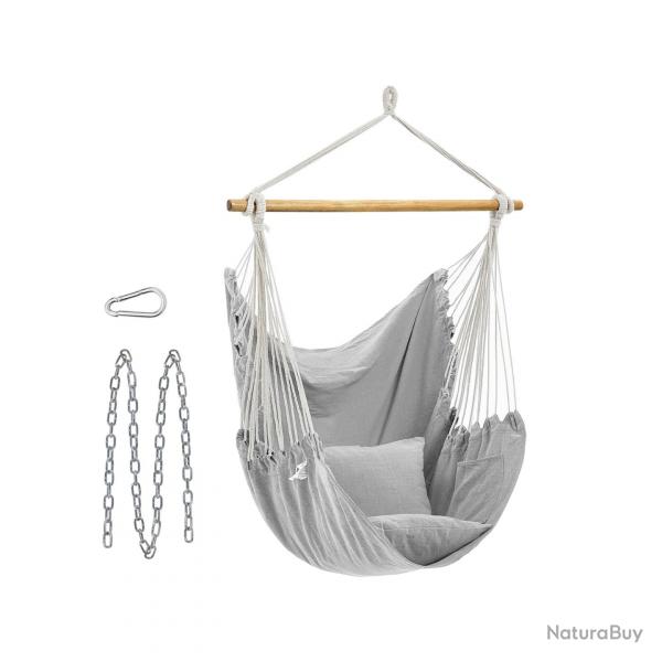 Fauteuil suspendu chaise suspendue dco maison cocooning balanoire sige avec 2 coussins chane en