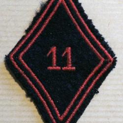 Patch à coudre losange mod 45 Régiment d'Infanterie 11° RI pour collection ne pas porter.