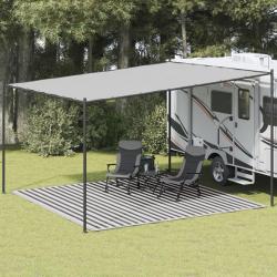 Tapis de tente anthracite et blanc 400x400 cm PEHD alsavelo