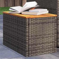 Tables d'appoint de jardin 2 pcs gris rotin bois massif alsavelo