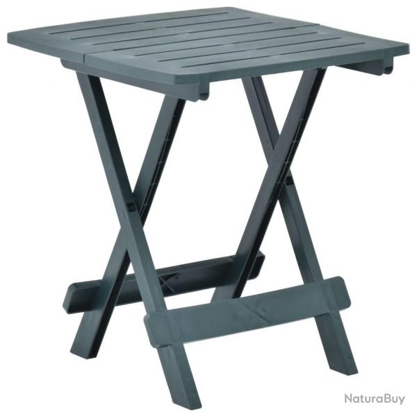 Table pliable de jardin vert 45x43x50 cm plastique alsavelo