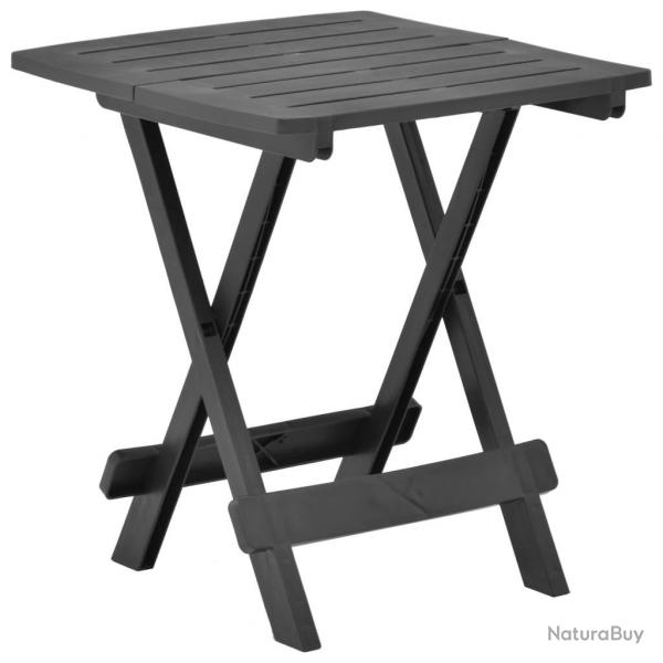 Table pliable de jardin anthracite 45x43x50 cm plastique alsavelo