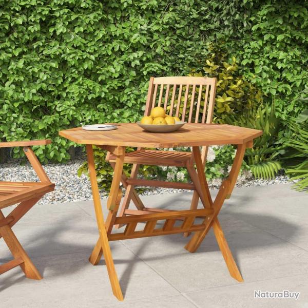 Table pliable de jardin 90x75 cm Bois d'acacia solide alsavelo