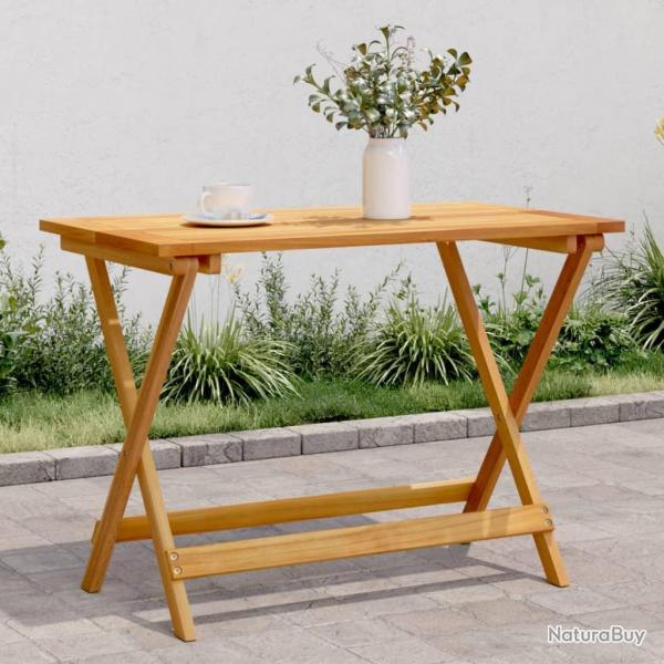 Table pliable de jardin 90x52,5x65 cm bois d'acacia solide alsavelo