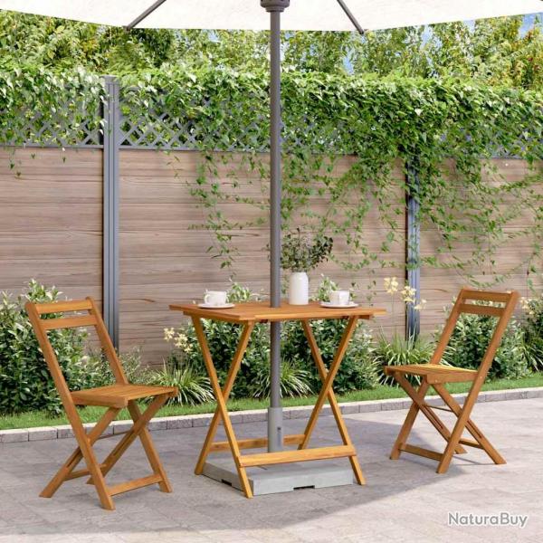 Table pliable de jardin 70x70x75 cm Bois d'acacia massif alsavelo