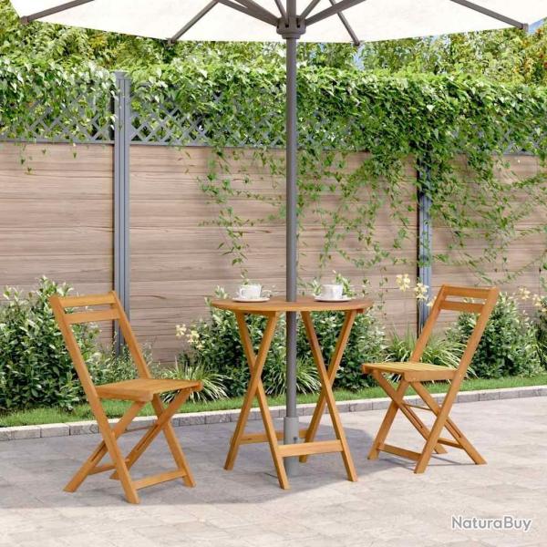 Table pliable de jardin 70 cm Bois d'acacia solide alsavelo