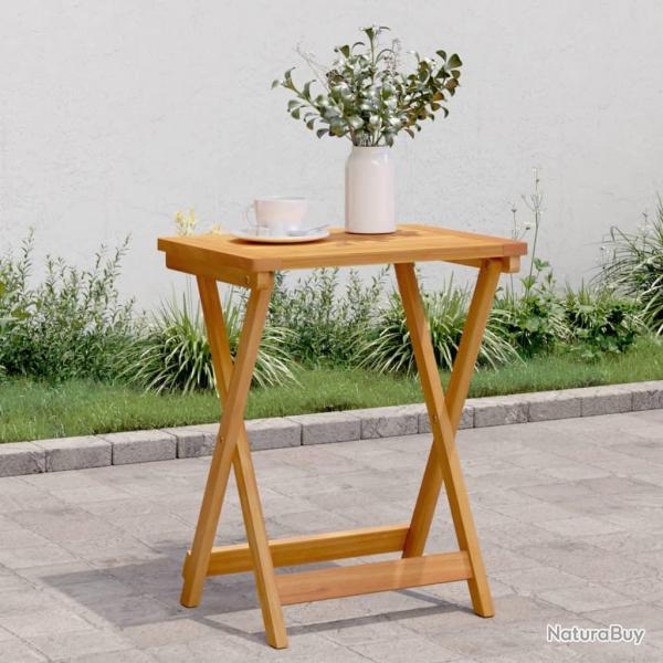 Table pliable de jardin 50x36x60 cm bois d'acacia solide alsavelo