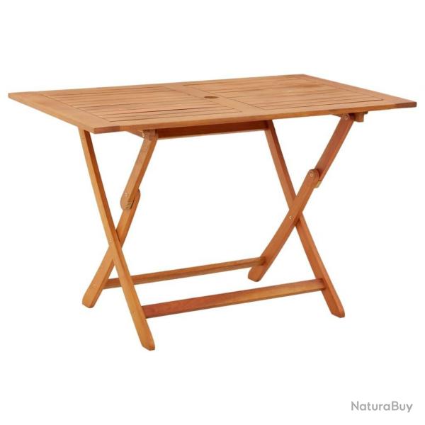 Table pliable de jardin 120x70x75 cm bois d'eucalyptus solide alsavelo