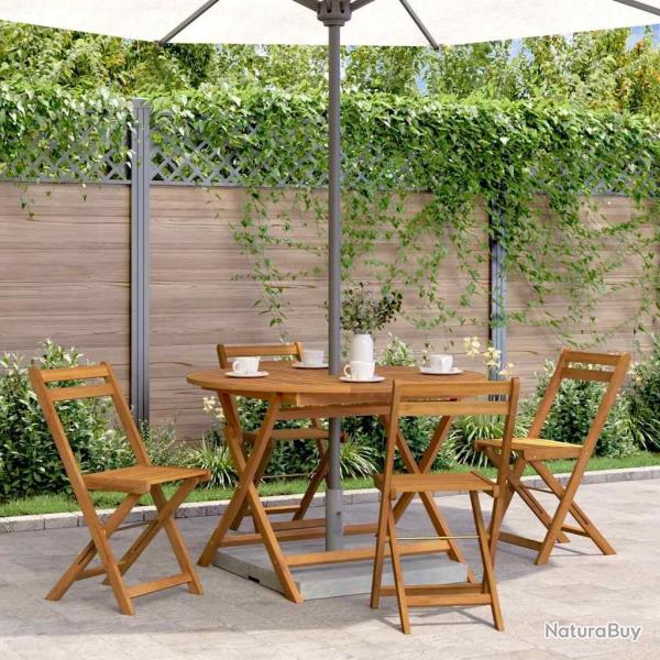 Table pliable de jardin 110 cm Bois d'acacia massif alsavelo
