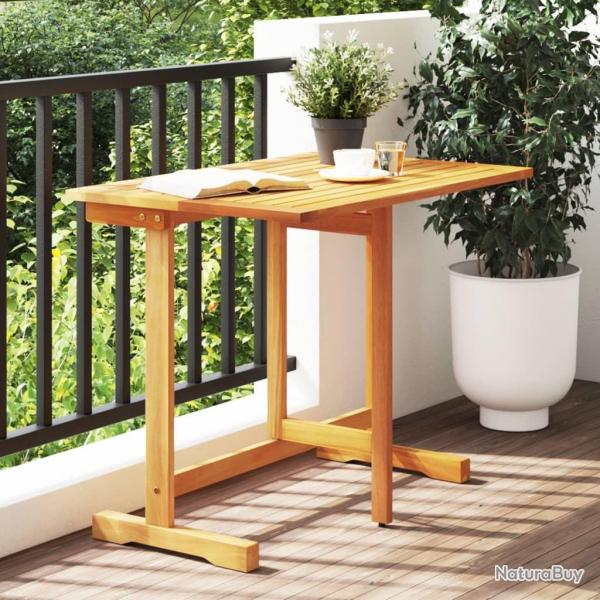 Table pliable de balcon 90x60x72 cm bois d'acacia solide alsavelo