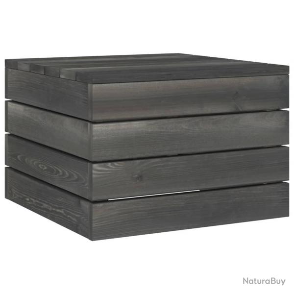 Table palette de jardin Bois de pin massif Gris fonc alsavelo