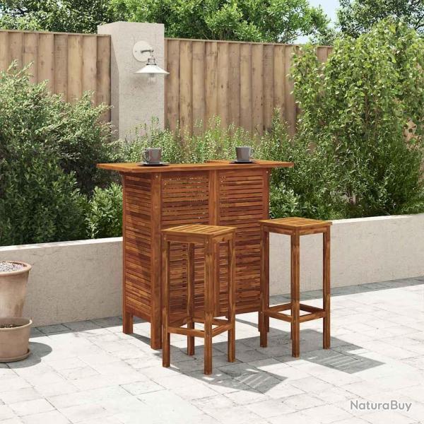 Table et chaises de bar 3 pcs Bois d'acacia massif alsavelo