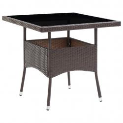 Table de salle à manger de jardin Marron Résine tressée alsavelo