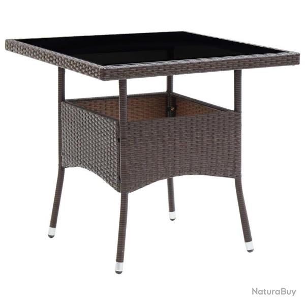 Table de salle  manger de jardin Marron Rsine tresse alsavelo