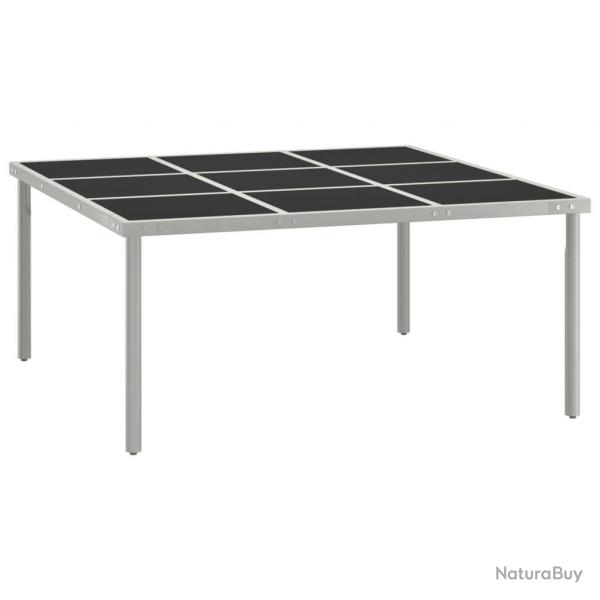 Table de salle  manger de jardin 170x170x74,5cm Verre et acier alsavelo