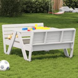 Table de pique-nique pour enfants blanc bois massif de pin alsavelo