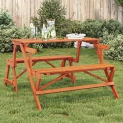 Table de pique-nique avec bancs sapin massif 2 en 1 convertible alsavelo