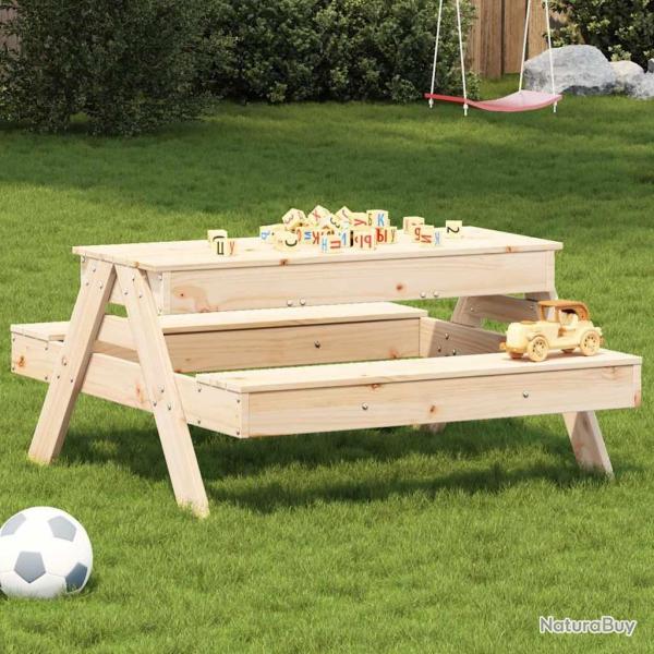 Table de pique-nique avec bac  sable pour enfants pin massif alsavelo