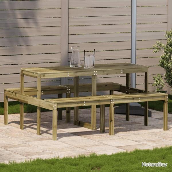 Table de pique-nique 160x134x75 cm bois de pin imprgn alsavelo