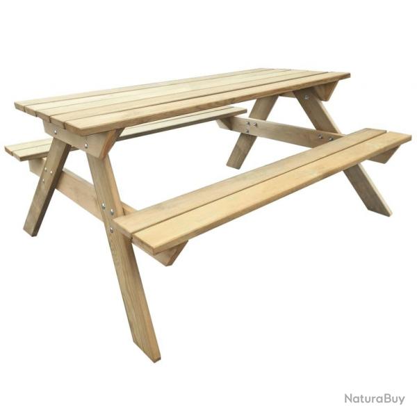 Table de pique-nique 150 x 135 x 71,5 cm Bois alsavelo